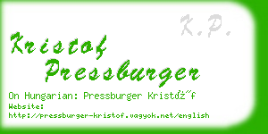 kristof pressburger business card
